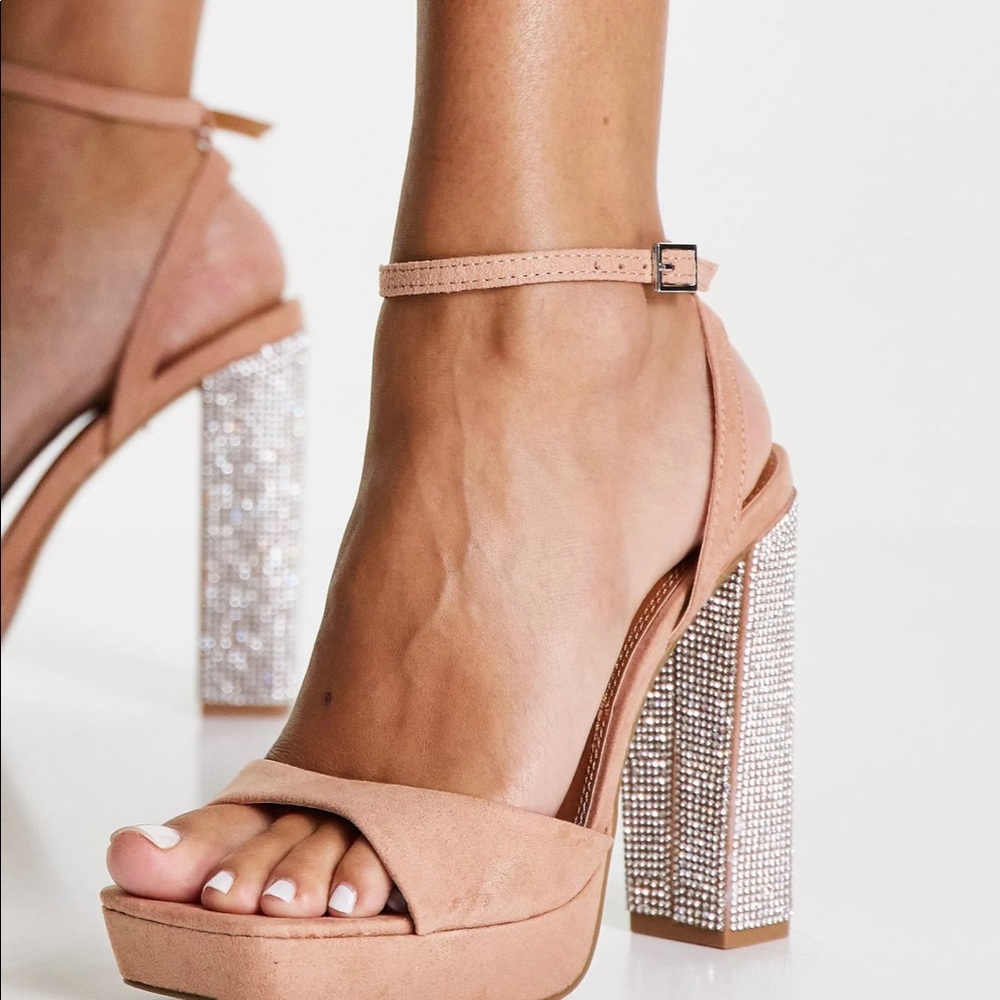 ASOS WIDE FIT size 9 rhinestone heels